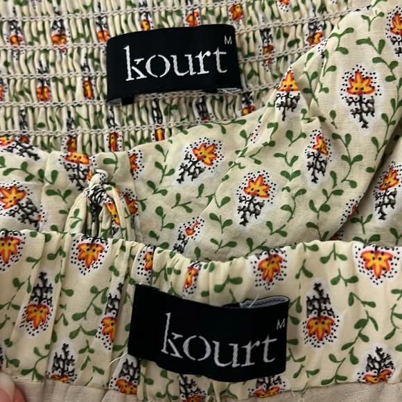 Revolve Kourt Fefe Floral 100% Cotton Set Crop Top and Shorts w Pockets Size S - Picture 13 of 14